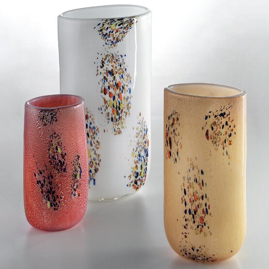 Stretto-Vase, Bernsteinvase mit farbigen Flecken