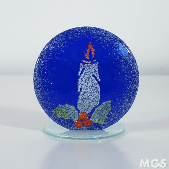 Weihnachtskerzenhalter, Weihnachtskerzenhalter in blauer Farbe